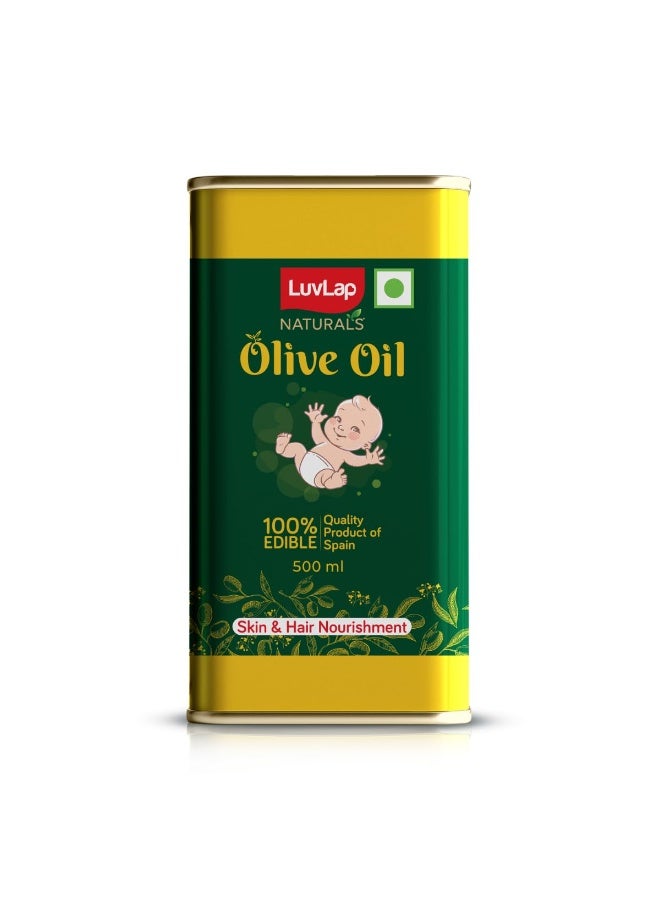 لوفلاب زيت تدليك الجسم للأطفال من لوفلاب ناتشورالز، زيت زيتون نقي 100% للمواليد الجدد، 500 مل، منتج إسباني فاخر، غني بفيتامين E، يعزز قوة العظام والعضلات. - Image 1